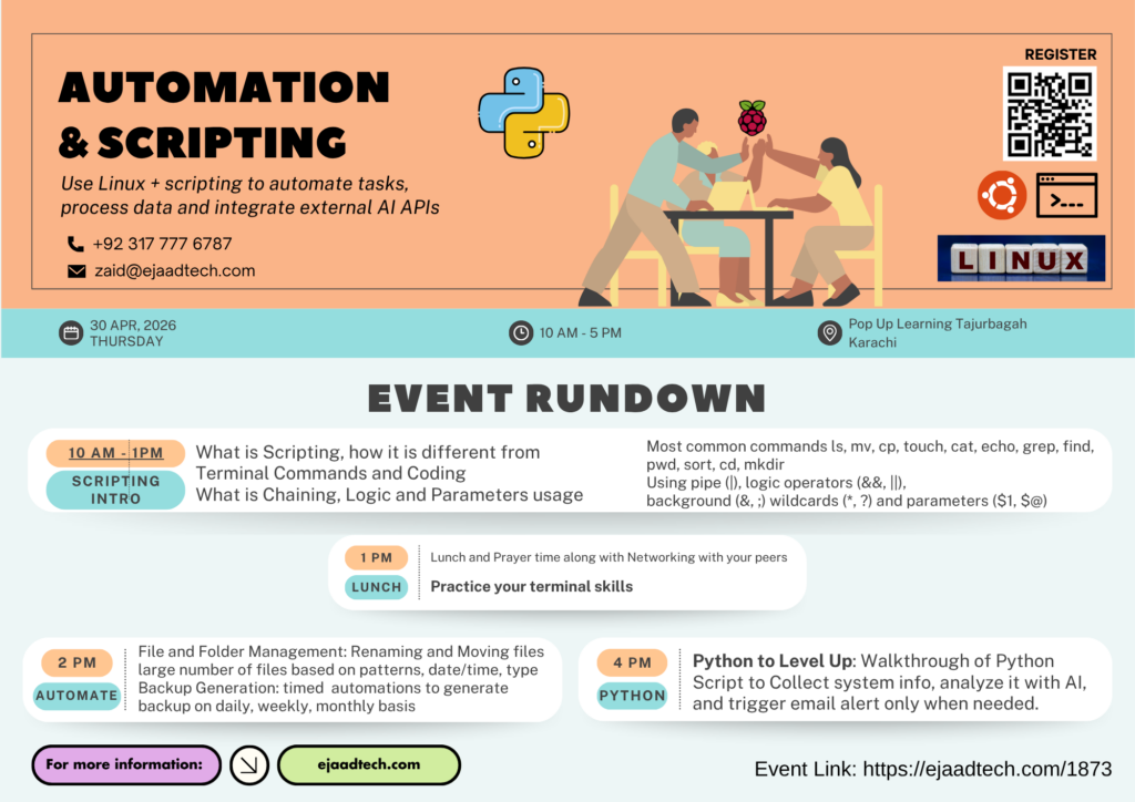 Automation and Scripting Poster Use Linux + scripting to automate tasks, process data and integrate external AI APIs